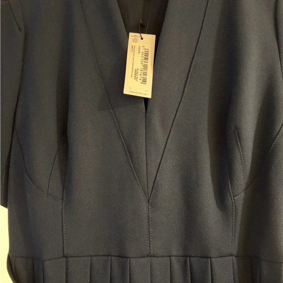 Karen Millen Forever Pleated Navy Midi Dress US 8P - Picture 2 of 5